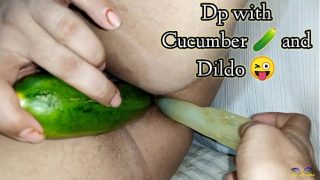 Anal Dp from ass to pussy with Cucumber and Dildo hot and extreme bbw chubby teen rough fuck in Usa